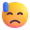 downcast face with sweat
